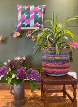 Load image into Gallery viewer, Recycled Fabric Covered Tall Metal Basket