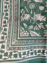 Load image into Gallery viewer, Block Printed Tablecloth - Sage Breeze