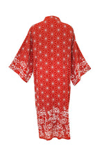 Load image into Gallery viewer, Asanoha & Peony embroidered, fully lined, long kimono