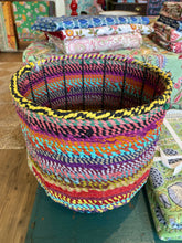 Load image into Gallery viewer, Recycled Fabric Covered Tall Metal Basket