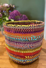 Load image into Gallery viewer, Recycled Fabric Covered Tall Metal Basket