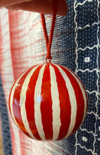 Load image into Gallery viewer, Paper Mache Stripey Baubles