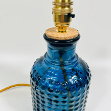 Load image into Gallery viewer, Small Glass Lamp -Blue bubble with Gold flex
