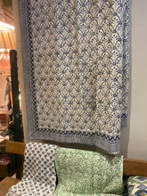 Load image into Gallery viewer, Printed Kantha Throw - Blue tile