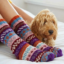 Load image into Gallery viewer, Hand-knitted Fairisle Socks