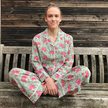Load image into Gallery viewer, Pyjamas - Pink and Green Jaipur Floral