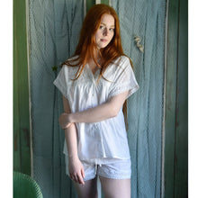 Load image into Gallery viewer, Lace Detail Short White Pyjamas
