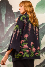 Load image into Gallery viewer, Wisteria and Chrysanthemum embroidered, fully lined, short kimono