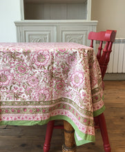 Load image into Gallery viewer, Block Printed Tablecloth - White Antigua