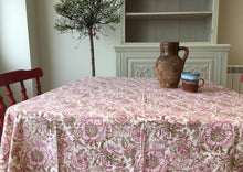 Load image into Gallery viewer, Block Printed Tablecloth - White Antigua