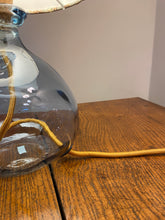 Load image into Gallery viewer, Small Glass Lamp - Light Blue with Gold Flex