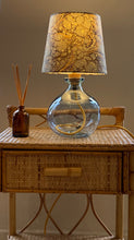 Load image into Gallery viewer, Small Glass Lamp - Light Blue with Gold Flex