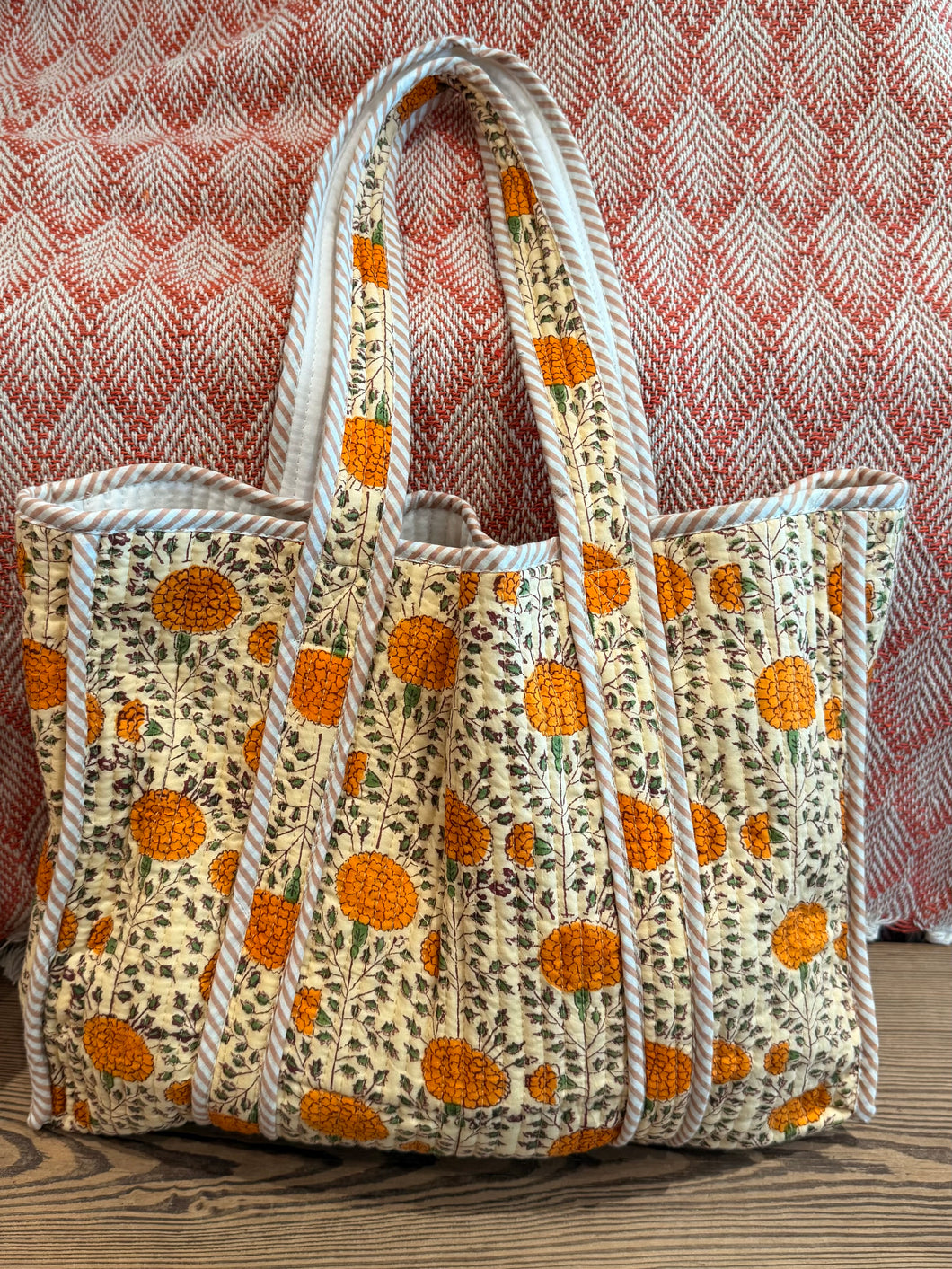 Quilted Long-handled Tote - Marigold