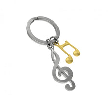 Load image into Gallery viewer, Music notes key ring

