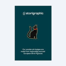 Load image into Gallery viewer, Wooden Pin badge by Storigraphic
