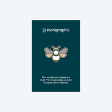 Load image into Gallery viewer, Wooden Pin badge by Storigraphic
