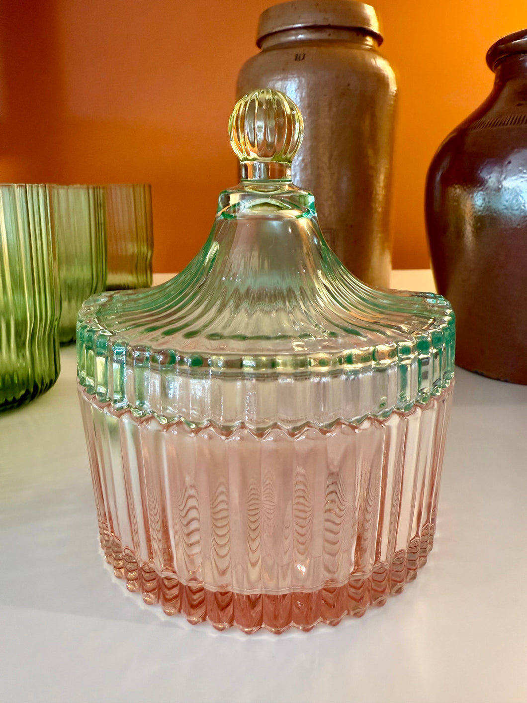Glass “Bonbonniere” Lidded Jar