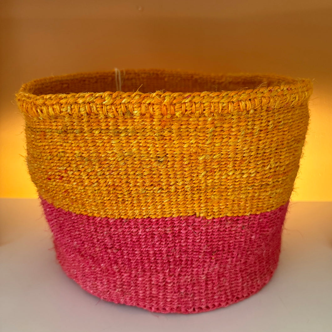 Orange and Pink Basket - Sisal