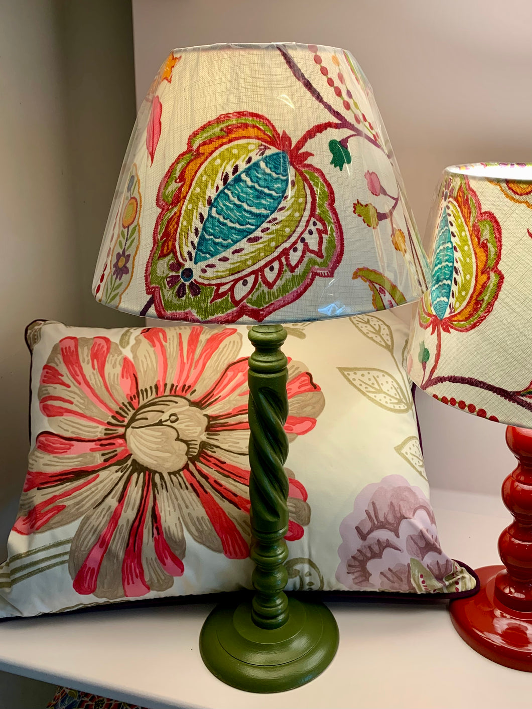 30cm Cone Lampshade - “Summer” Bright Floral