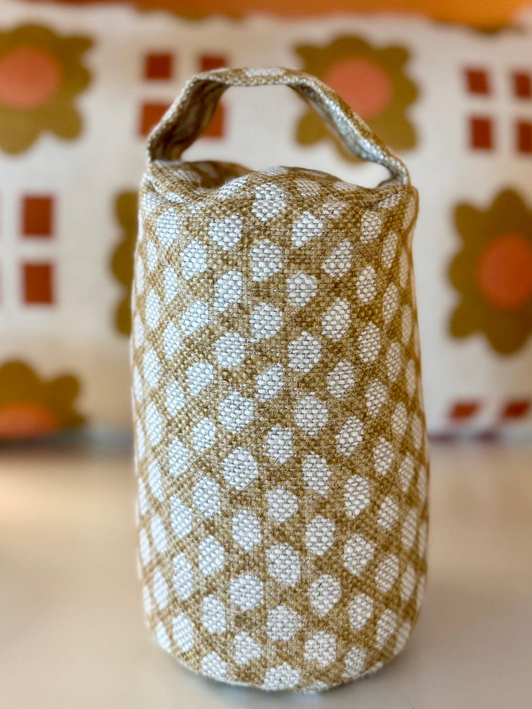 Handmade Doorstop - Ochre Spotty