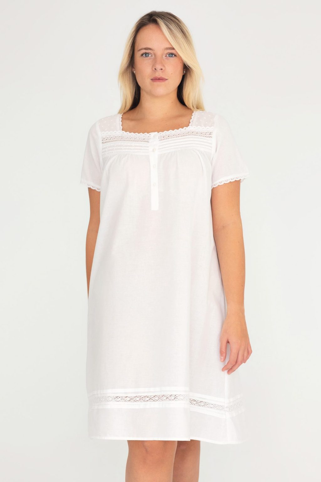 Sleeveless Nightdress - Dot and Lace