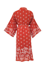 Load image into Gallery viewer, Asanoha &amp; Peony embroidered, fully lined, long kimono
