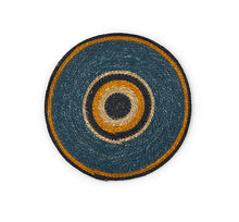 Load image into Gallery viewer, Seagrass placemat Navy &amp; Orange
