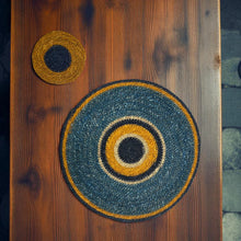 Load image into Gallery viewer, Seagrass placemat Navy &amp; Orange
