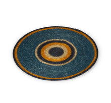 Load image into Gallery viewer, Seagrass placemat Navy &amp; Orange
