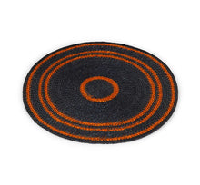 Load image into Gallery viewer, Seagrass placemat Navy &amp; Orange
