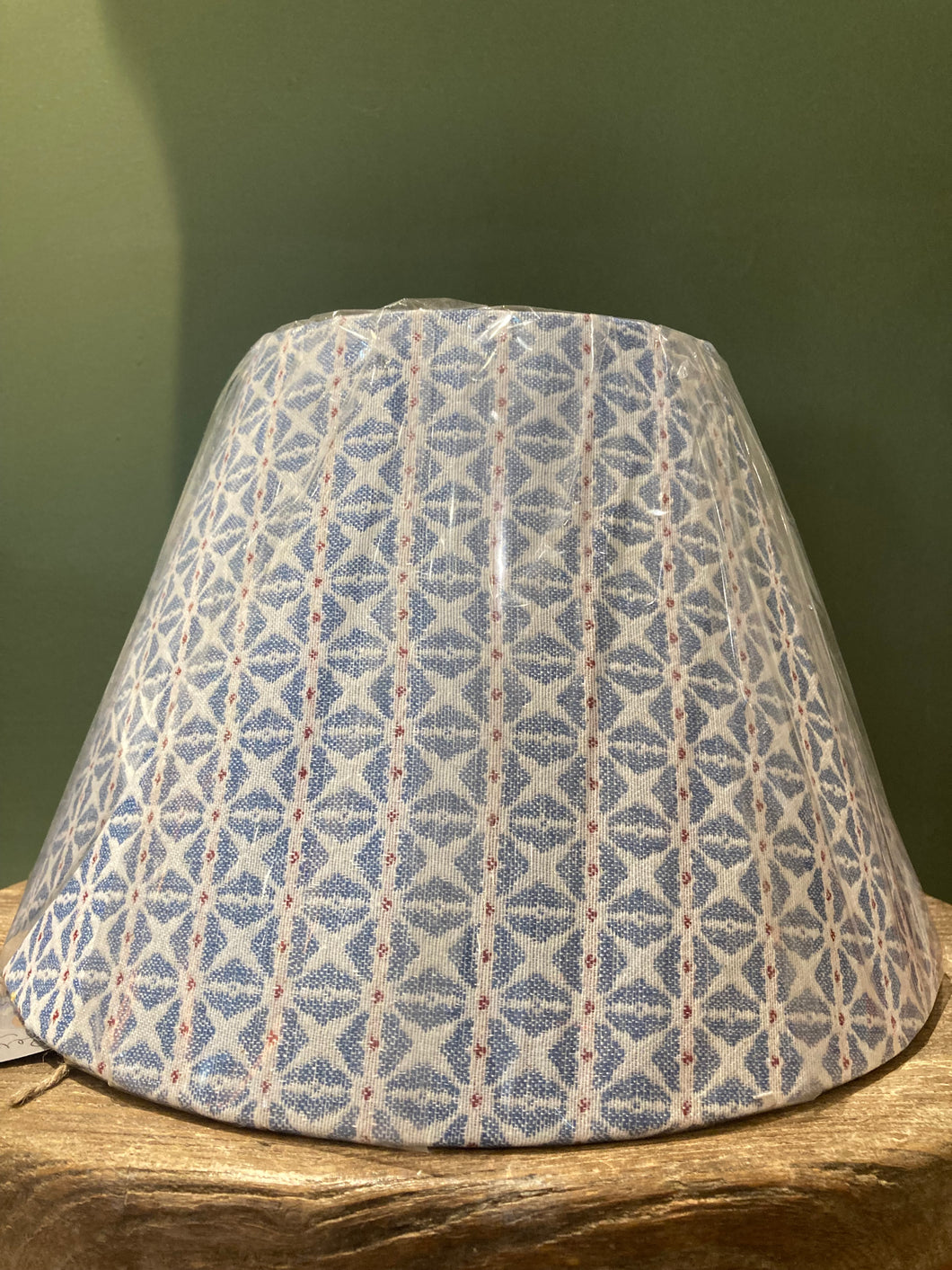 Medium cone lampshade - blue and red tapestry