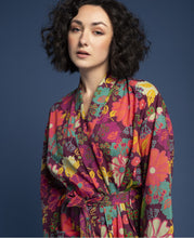 Load image into Gallery viewer, Cotton Dressing Gown / Kimono - Cosmos Fig
