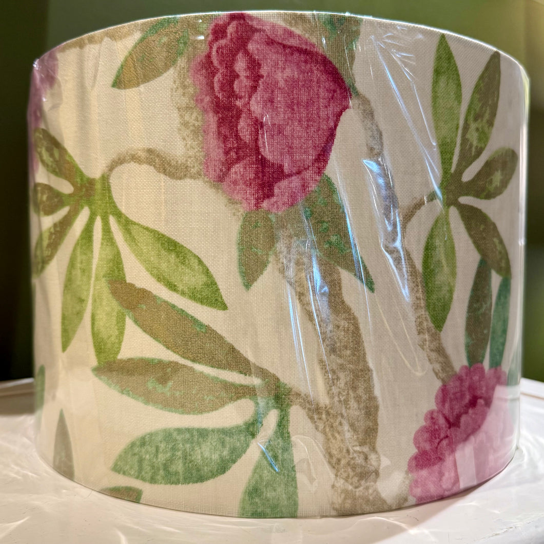 Large Drum Lampshade - Pink & Green Floral
