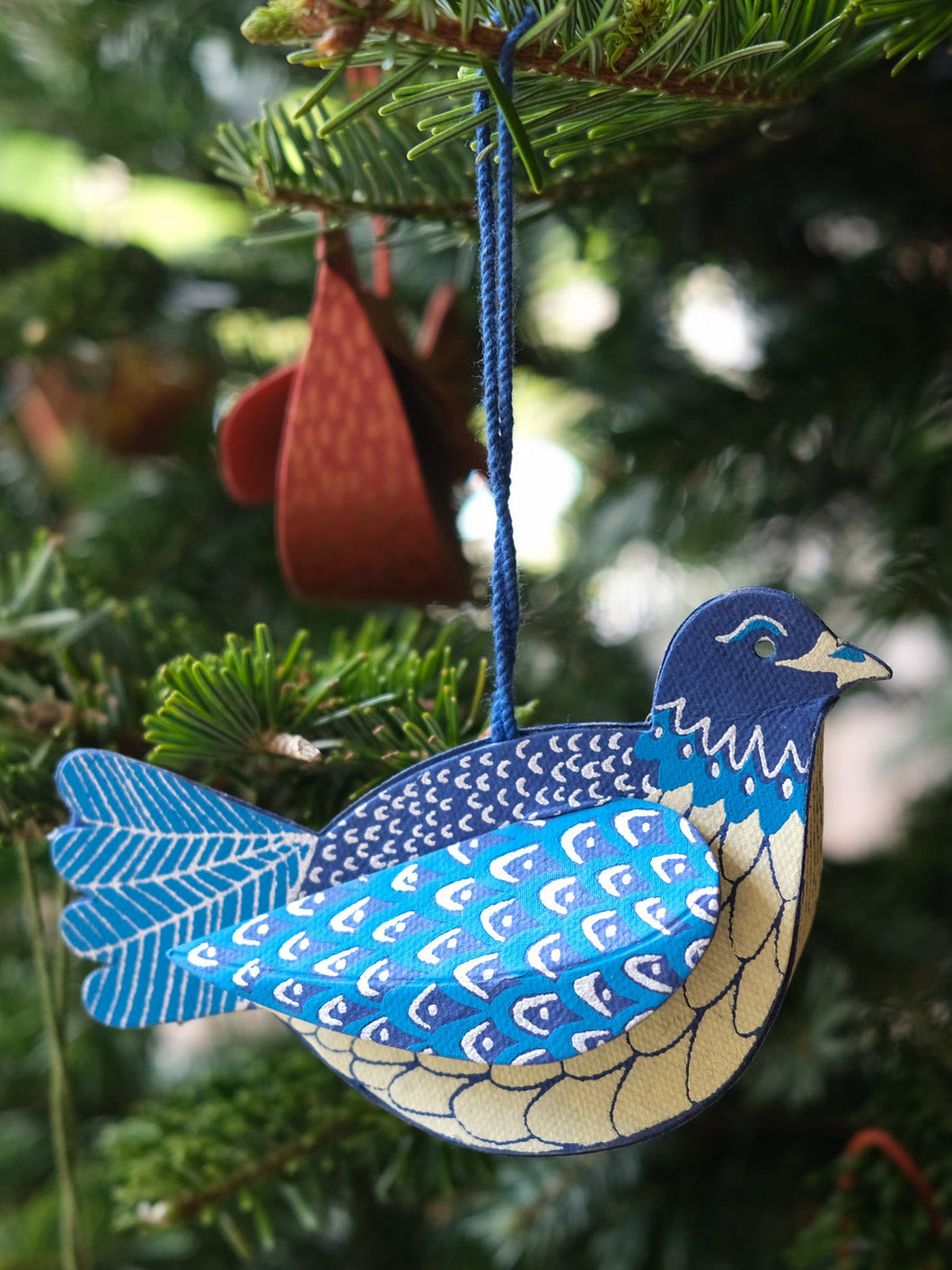 Screen Printed Paper Dove Decoration