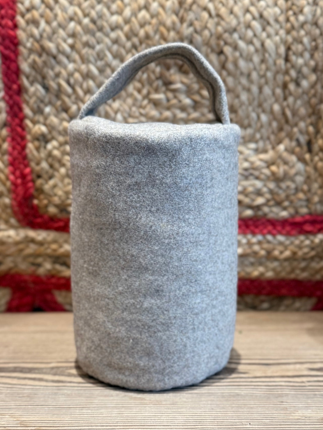 Handmade Doorstop - Taupe Wool