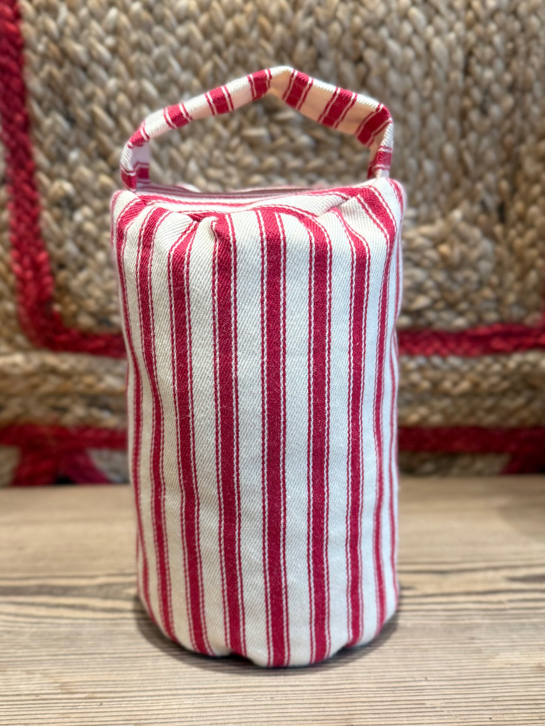 Handmade Doorstop - Red & White Stripe