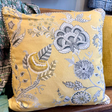 Load image into Gallery viewer, Handmade Cushion - Sanderson Yellow Woodland Floral
