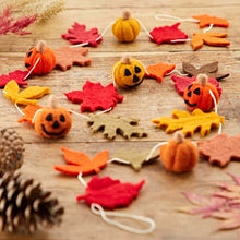 Load image into Gallery viewer, Autumn Leaves &amp; Pumpkins Felt Decoration

