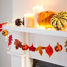 Load image into Gallery viewer, Autumn Leaves &amp; Pumpkins Felt Decoration
