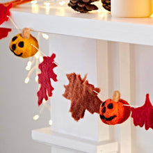Load image into Gallery viewer, Autumn Leaves &amp; Pumpkins Felt Decoration
