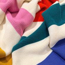 Load image into Gallery viewer, Textured Cotton Baby Blanket - Rainbow Stripe

