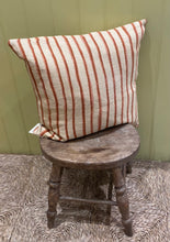 Load image into Gallery viewer, Linen Cushion - Jaipur Stripe Rust + Salmon
