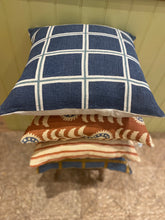 Load image into Gallery viewer, Linen Cushion - Heaven Blue + White
