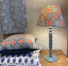 Load image into Gallery viewer, Barley Twist Wooden Lamp -  Chalky Blue
