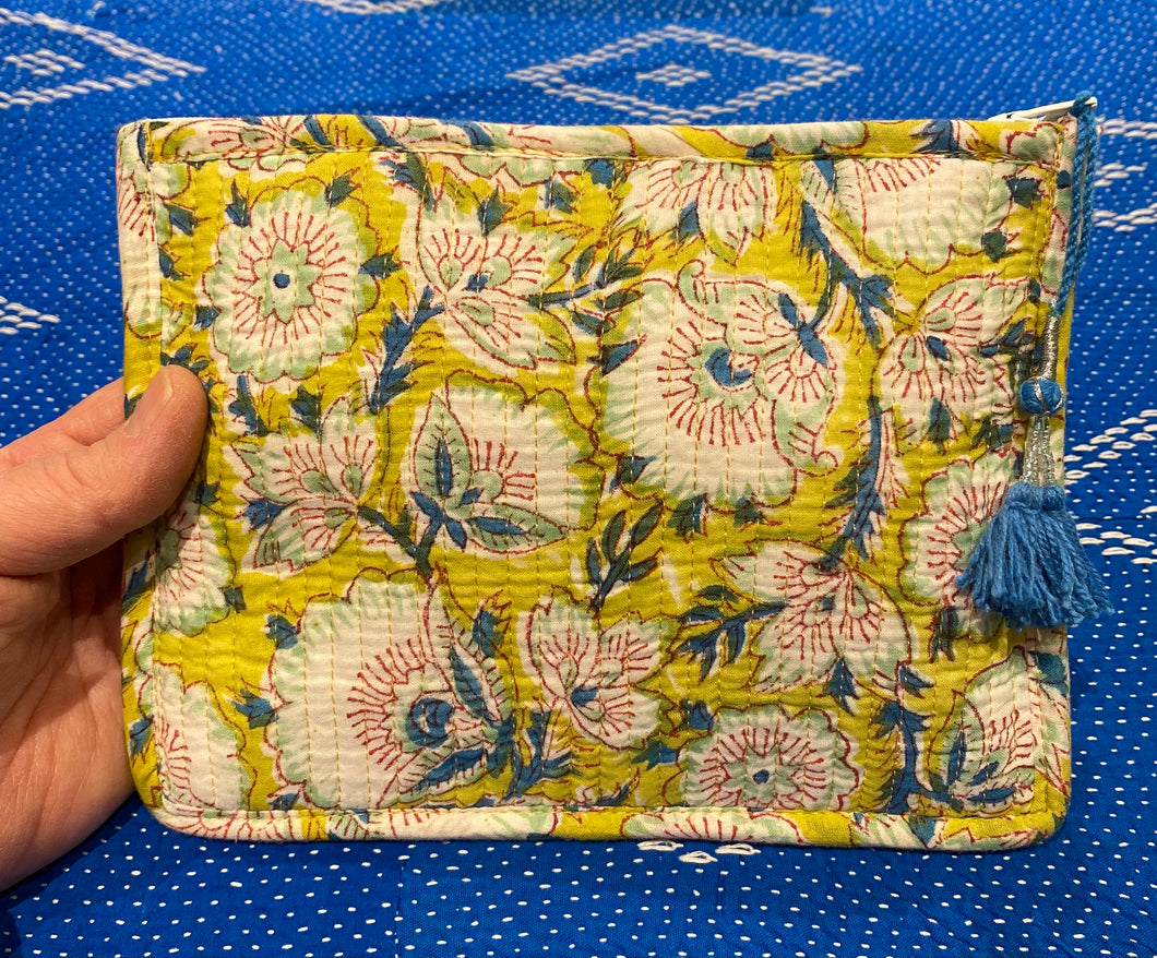 Block-Printed and Quilted - Make up Purse