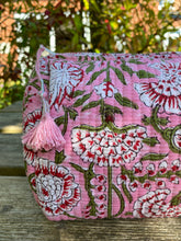 Load image into Gallery viewer, Block-Printed and Quilted Wash Bag - Large
