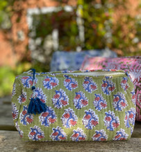Load image into Gallery viewer, Block-Printed and Quilted Wash Bag - Large
