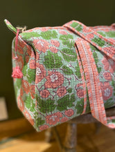 Load image into Gallery viewer, Block-printed and Quilted Overnight Bag.
