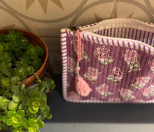 Load image into Gallery viewer, Block-Printed and Quilted - Make up Purse
