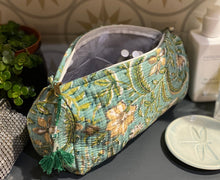 Load image into Gallery viewer, Block-Printed and Quilted Wash Bag - Medium
